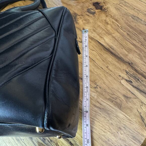 Chanel Vintage Black Chevron Lambskin Medallion Duffel Tote Bag Authentic CoA - Picture 12 of 16